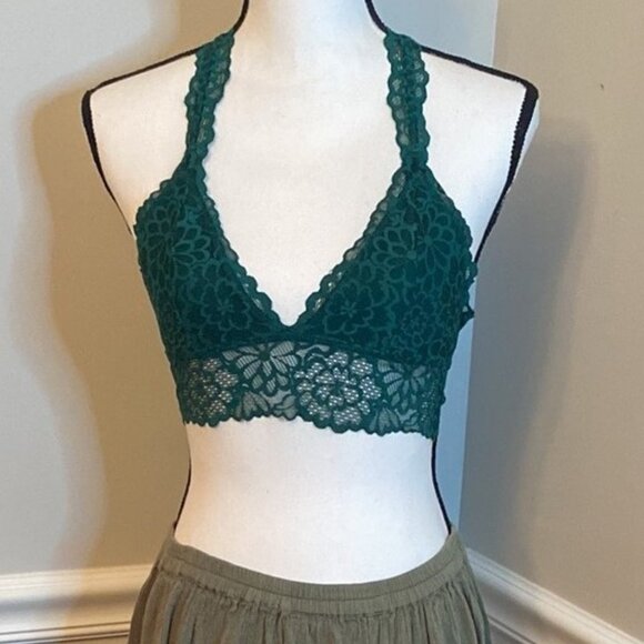 Aerie Green Lace Bralette Size Small Racerback - Picture 1 of 5